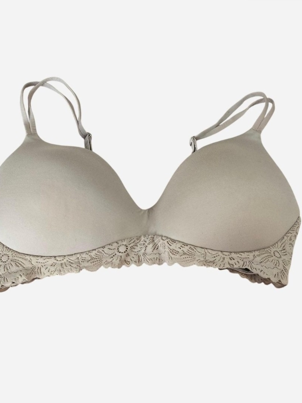 Aerie Wireless Push Up Bra 36D Taupe Lace
